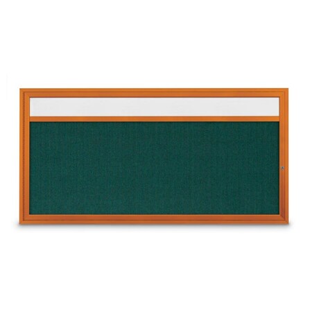 United Visual Products Slim Enclosed Corkboard, 36"x36", Gold Alum Frame/Dark Spruce UVEB3636-GOLD-DRKSPR